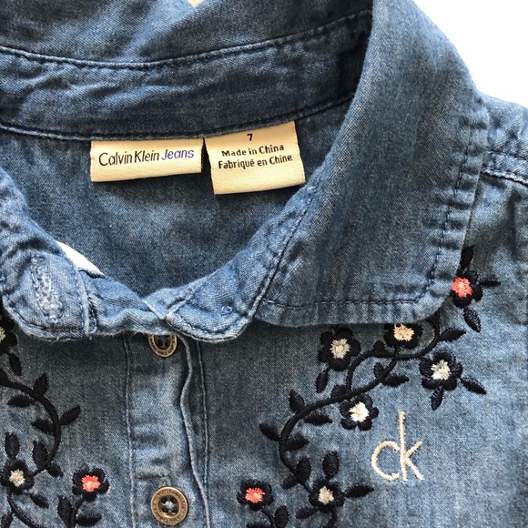 Calvin Klein Denim Girls Dress - Picture 4 of 6